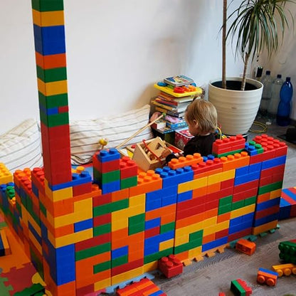 UNiPLAY Plump Soft Building Blocks - 60-Piece Jumbo Stacking Multicolor Set for Early Cognitive Development and Creative Play 3 Months+