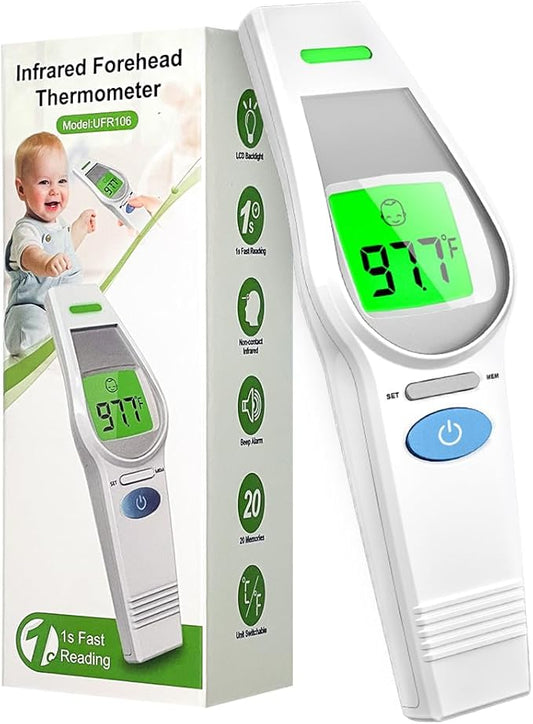 Forehead Thermometer for Kids and Adults, HealthTree No Touch Forehead Thermometer for Baby 2 in 1 Digital