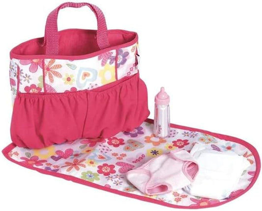 ADORA Baby Doll Diaper Bag with Sturdy Straps, includes Changing Mat and 2 Doll Diapers (Fits 13" Dolls) 3+ -