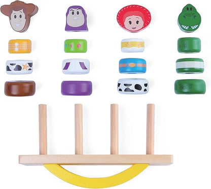 Disney Wooden Toys Toy Story Balance Blocks, 17-Piece Set Features Woody 18 Month