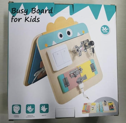 HELLOWOOD 17 for 1 Wooden Busy Board for Kids, Montessori Toys for 2 3 4 Years Old 2-4, Fine