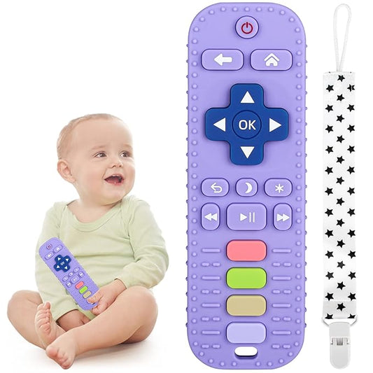 Chuya Silicone Baby Teething Toy Remote Control Shape Chew Toy 3-6 Months 3-24 Months,