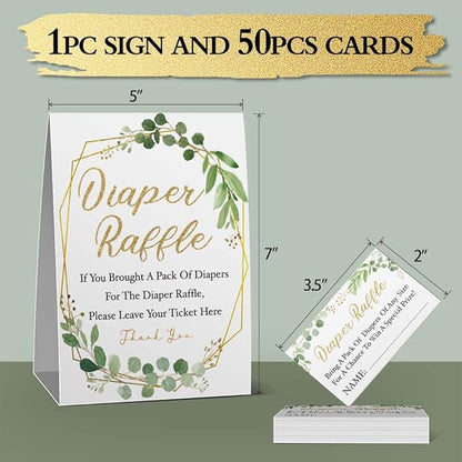 Diaper Raffle Tickets, Diaper Raffle Sign Diapers(1 Sign+50