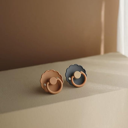 FRIGG Daisy Natural Rubber Baby Pacifier | Made in Denmark 0-6 Months) 2-Pack