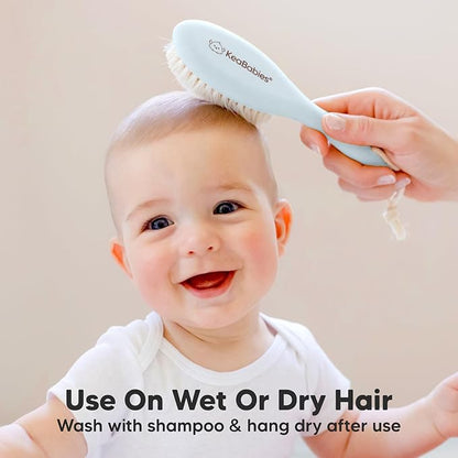 KeaBabies Hair Brush with Soft Goat Bristles, Cradle Cap Brush