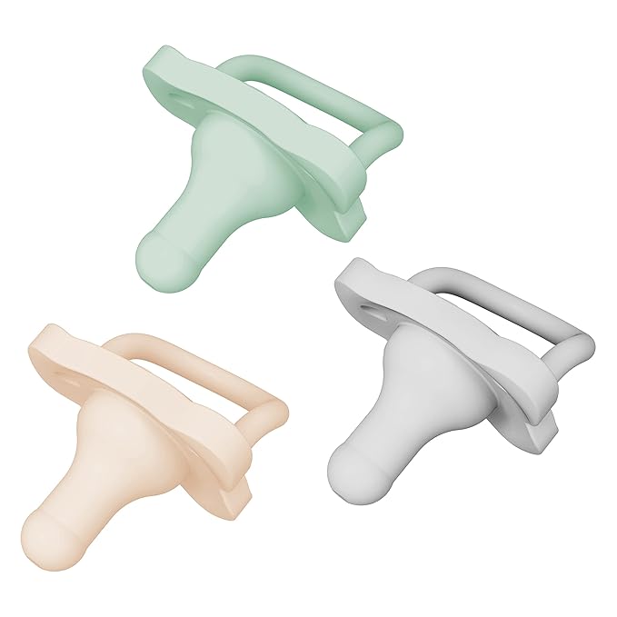 Dr. Brown's HappyPaci 100% Silicone Baby Pacifier, Contoured One-Piece Design 0-6m, BPA-Free, 3 Pack