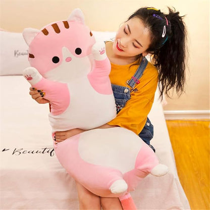 shangman Lovely Plush Cat Doll Cute Cartoon Soft Stuffed Kitten (Pink,130cm/51.1in)