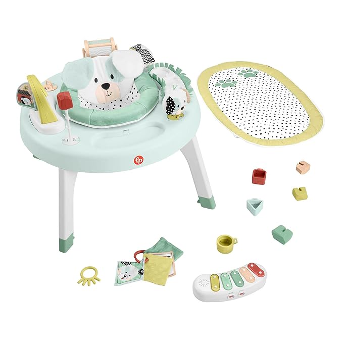 Fisher-Price 3-in-1 Snugapuppy Activity Center & Portable Baby Chair Sit-Me-Up