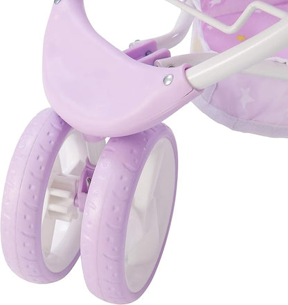 Olivia's Little World - Play Baby Doll Bassinet Stroller for Toddler, Baby Doll Pram Stroller Buggy for 3+ Year Old Girls 2-in-1 Baby