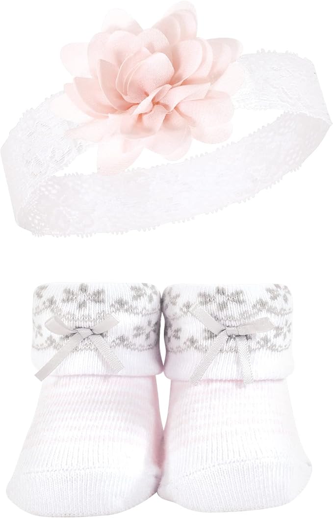 Hudson Baby Girl's Headband and Socks Giftset