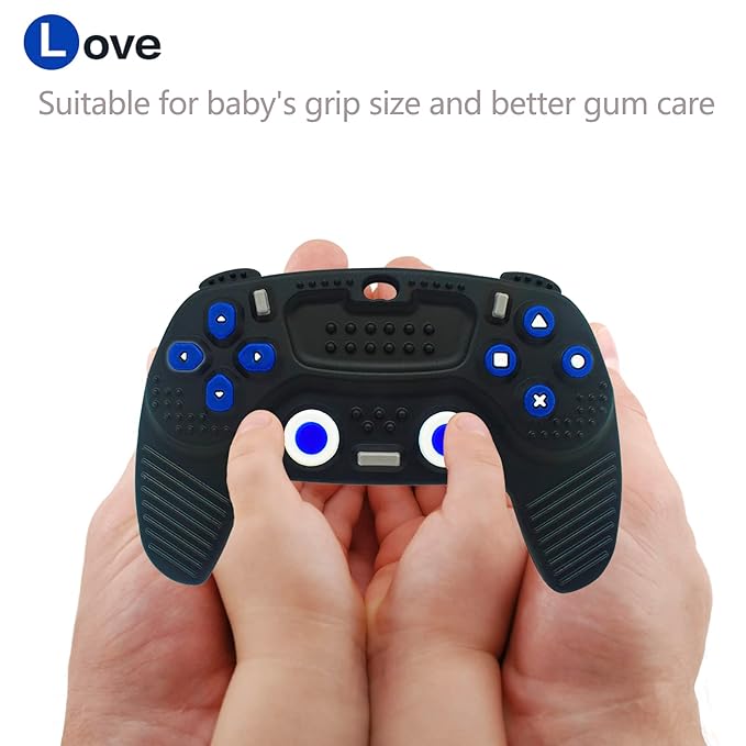 Teething Remote Control for Baby with Pacifier Clip, Funny Teethers for baby for Baby Girl Or Boy 3-6 6-12