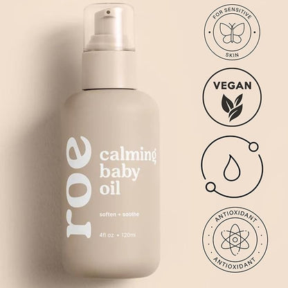 Baby Oil Calming & Soothes Rough and Irritated Skin | All Natural Non-Greasy Hydrating Baby Oil