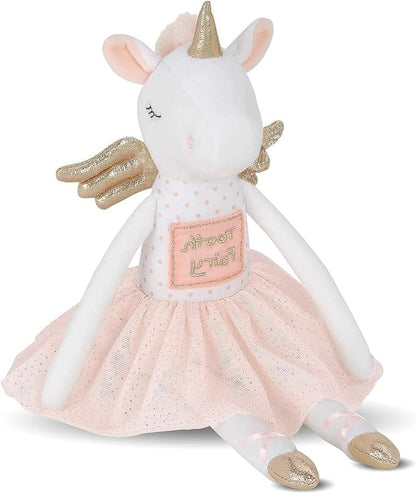 Bearington Collection Twinkles Soft Plush Unicorn Tooth Fairy Doll, 14 Inches