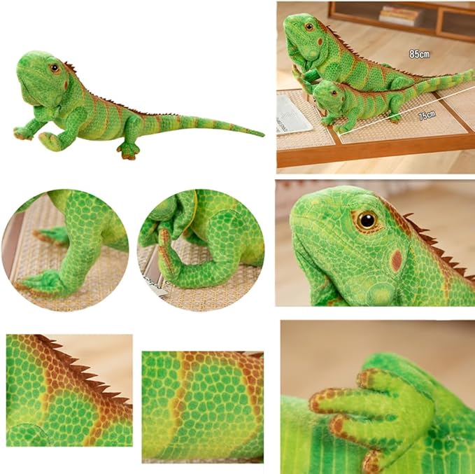 Realistic Green Lizard Stuffed Animal Toys, Chameleon Dolls (37.4 inches)