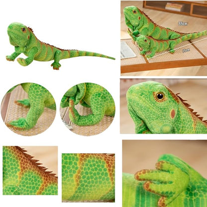 Realistic Green Lizard Stuffed Animal Toys, Chameleon Dolls (37.4 inches)