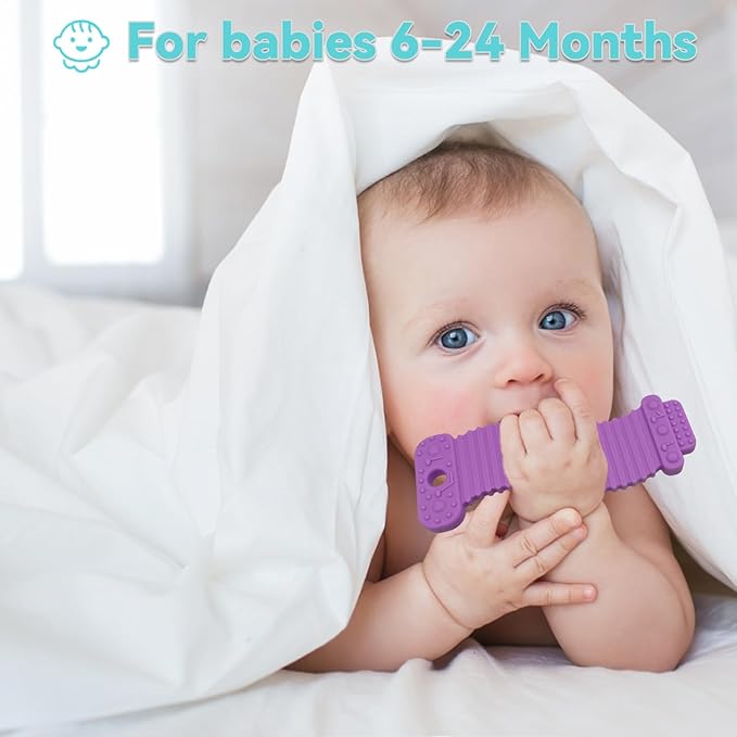 Baby Teething Toys，5 Pack Baby Teether Toys，BPA-Free，Teether Chew Toy Set，Soft Textures，Musical Instrument Shape Silicone Toddler Teething Toys for Babies 6-12 Months (Musical Instrument)