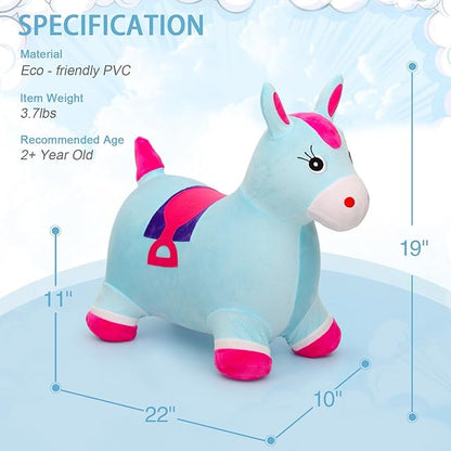INPANY Bouncy Horse Hopper - Plush Hopping Toy, Inflatable Jumping Horse