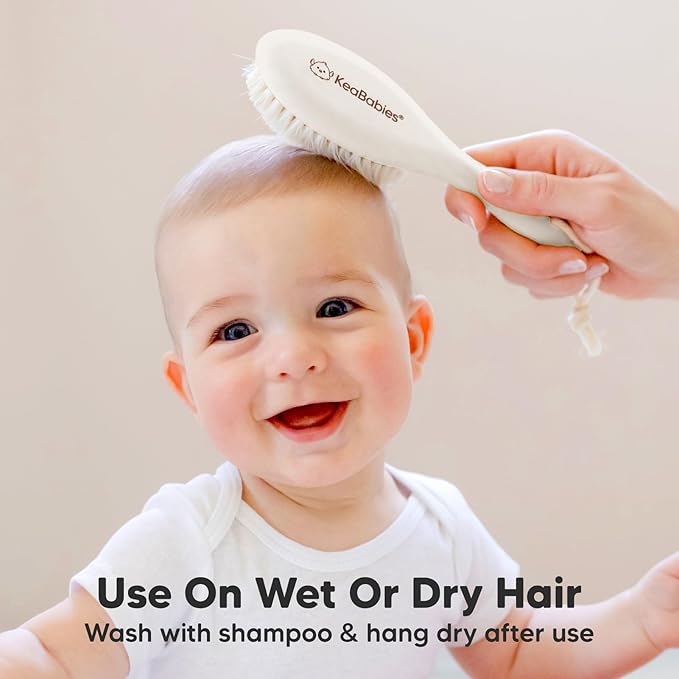 Soft Goat Bristles Brush for Infant and Toddler Scalp Grooming - Cradle Cap Brush, Perfect for Newborns