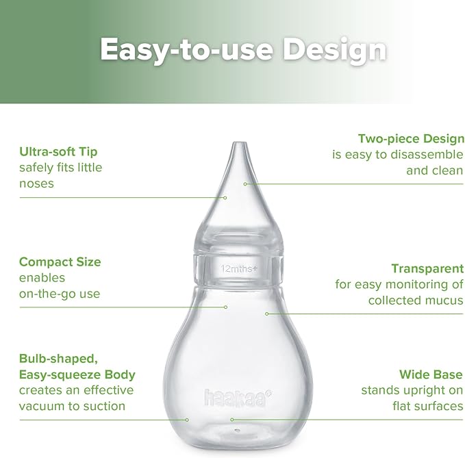 Haakaa Silicone Baby Nasal Aspirator | Nose Bulb Syringe