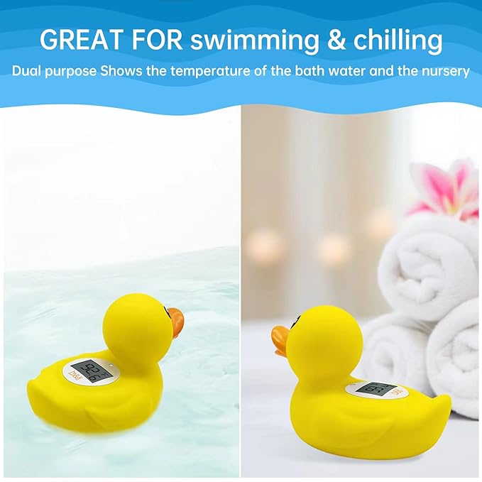 b&h Duck Baby Bath Thermometer, Toddlers Bath Temperature Thermometer Safety Floating Toy