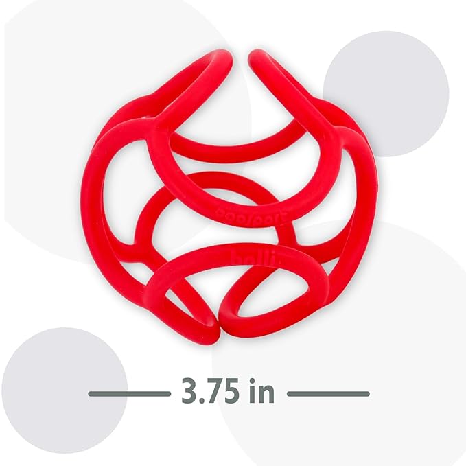 OgoBolli Teether Ring Tactile Sensory Ball Toy for Babies & Toddlers - Stretchy, Squishy 6+ Months