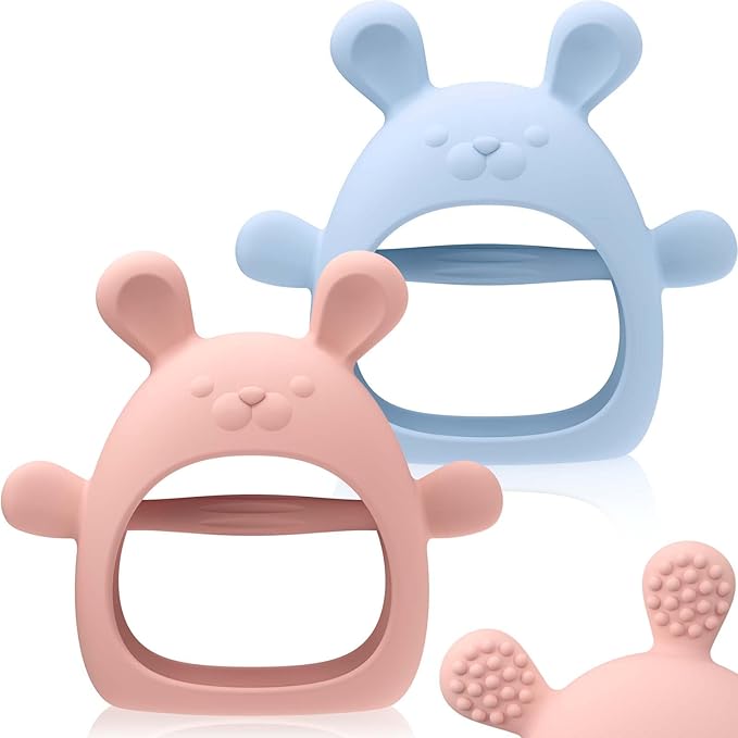Baby Teething Toys Silicone 2 Pack Teethers Pacifier for Babies 3 Months