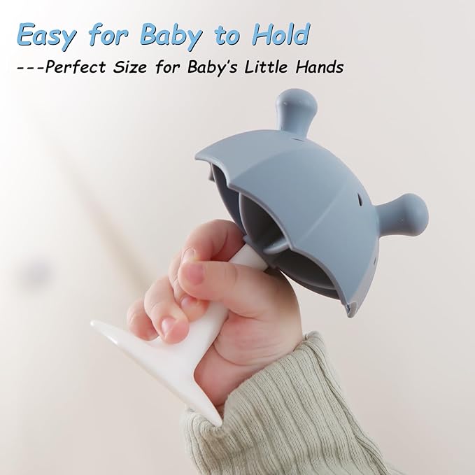 Umbrella Baby Teether with Suction Base, Keeping Babys Busy 0-6 Months, 6-12 Months 12-24 Months,