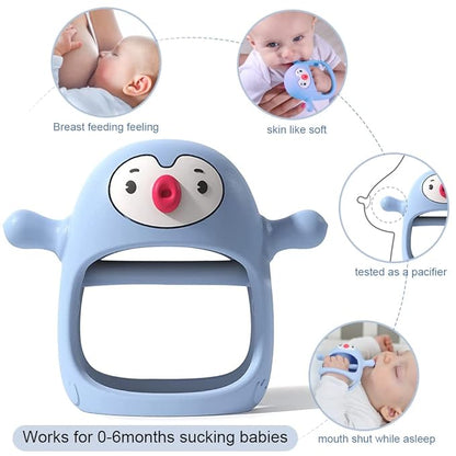 Smily Mia Smily Mia Penguin Teethers, Silicone TeethingToys for Babies 0-6Months 3-6Months, Hand