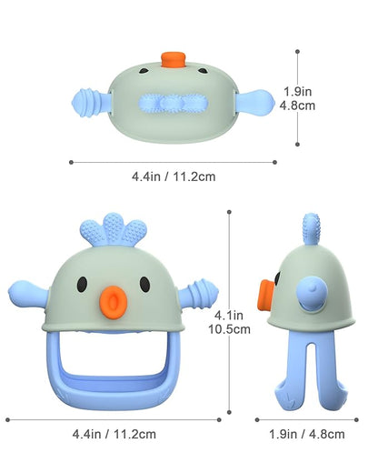 2 Packs Baby Teething Toy Silicone Teething Mitten for Infants 3+ Months, Anti-Drop Silicone Baby Teether