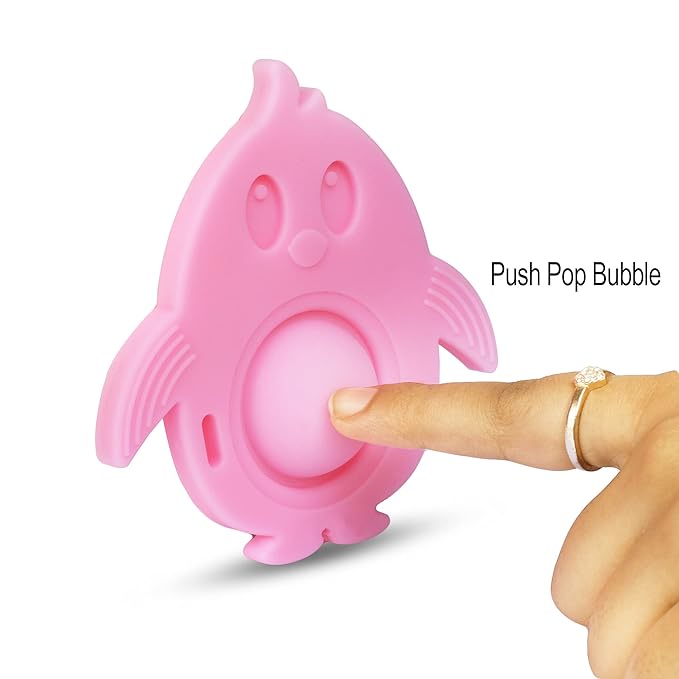 Popz Baby Teether Toy - Made in The USA 0-6 Months 100% Silicone