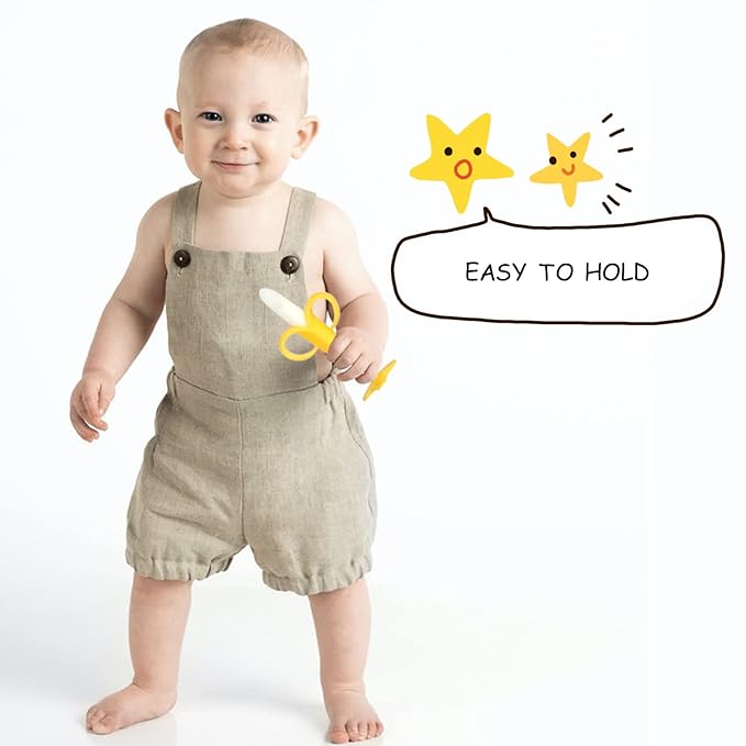 Chuya Teething Toys (4 Pack) Teething Toy for Baby, Teethers with Banana Baby Toothbrush Teeth Brushing 3-6 Months