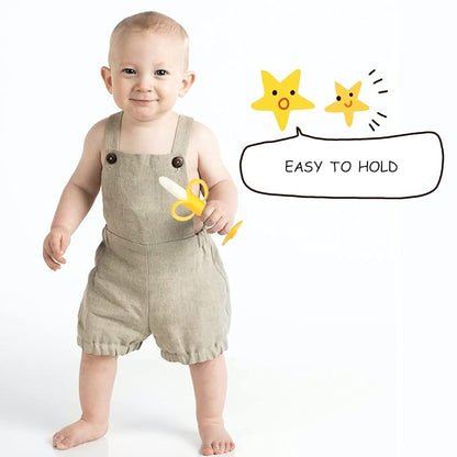 Chuya Teething Toys (4 Pack) Teething Toy for Baby, Teethers with Banana Baby Toothbrush Teeth Brushing 3-6 Months