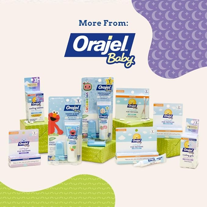 Orajel Baby Nighttime Cooling Gel for Teething, Drug-Free 1 Pediatrician .18oz Tube