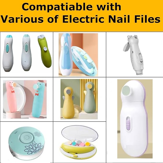 Baby Nail Trimmer Replacement Pads 6PCS Grinding Heads Polish Disc for Electric Nail File Clippers and Cutter Kit Blue for Children Kids 6 Moths Up