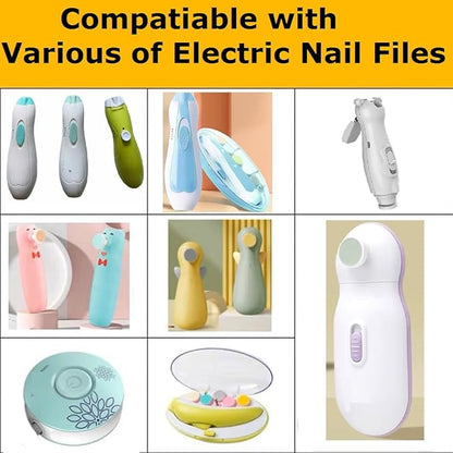 Baby Nail Trimmer Replacement Pads 6PCS Grinding Heads Polish Disc for Electric Nail File Clippers and Cutter Kit Blue for Children Kids 6 Moths Up