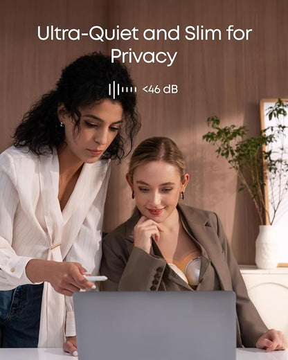 eufy Heated Wearable Breast Pump S1 Pro, Slim Hands-Free Breast Pump with Industry-Leading HeatFlow™ Tech, Wireless Charging Case, App-Controlled OptiRhythm™, Hospital-Grade Suction, in-Bra Use