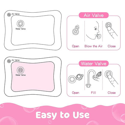 Tummy Time Water Mat for Girl, Water Play Mat for Babies Inflatable Tummy Time Water Play Mat for Infants and Toddlers 3 to 12 Months Promote Development Toys Cute Baby