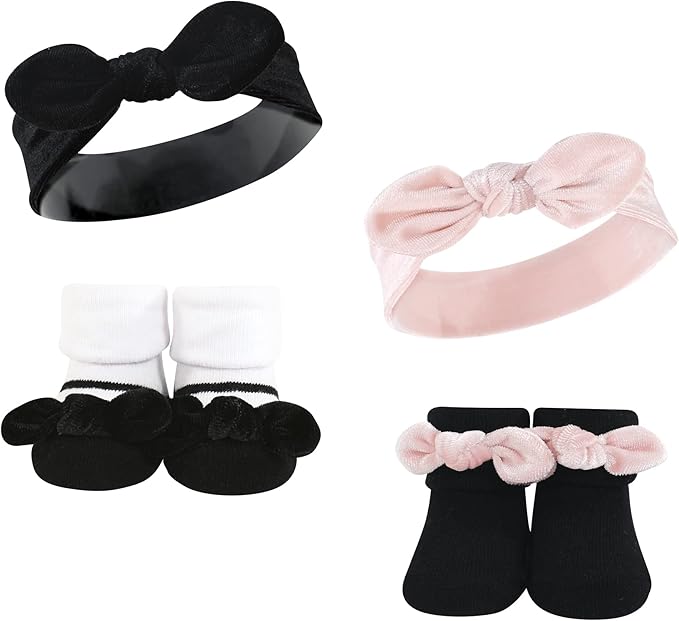 Hudson Baby baby-girls Headband and Socks Set