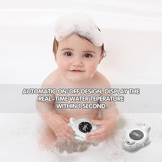 Baby Bath Thermometer Safety, Waterproof Bath Thermometer with Temperature Warning