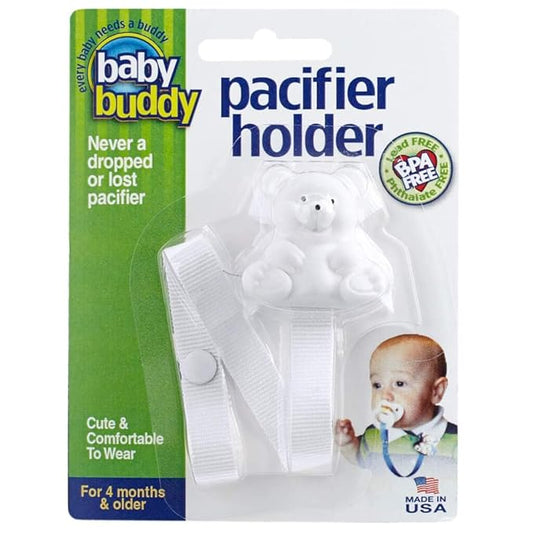 Baby Buddy Pacifier Clip Holder, Newborn Essential with Universal Fit for all Binky and Teether Brands 4+ Months, 1 Pack