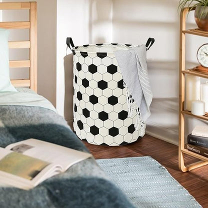 Round Football Pattern Laundry Hamper Storage Basket Organizer Hamper Storage