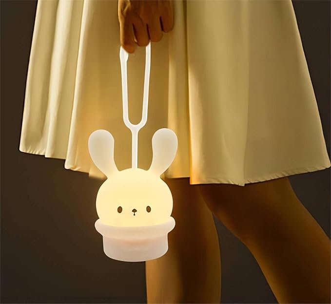 Night Light for Baby Cribs - Nightlight With Timing & Dimming Function 9 Colors Changing Eye Caring Portable Hanging Rechargeable Led Light Up Toddler Bed Room Travel Essentials Soft Silicone BPA Free