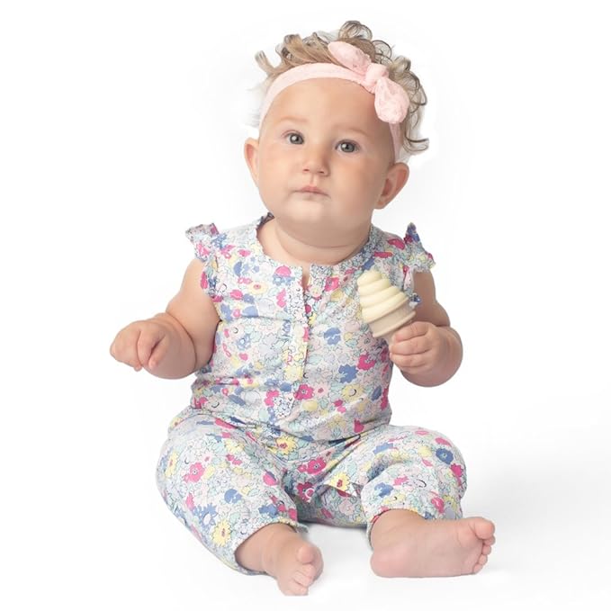 SweeTooth Ice Cream Cone Shaped Baby Teether - Yummy Yellow