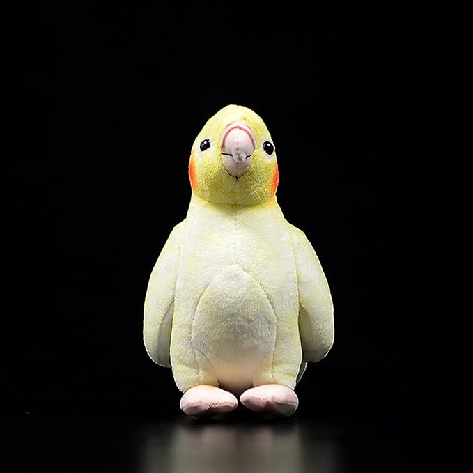 ZHONGXIN MADE Yellow Cockatiel Plush Toy - Simulation 7 Inch Parrot Stuffed Animal, Cute Little Bird Doll as Gift for Your Friends
