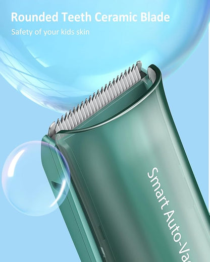 ENSSU Baby Hair Clipper,Vaccum Hair Clippers for Kids/Toddlers,Cordless Baby Hair Cutting Kit with Two Modes,Baby Hair Trimmer Haircut Machine in Large Hairs Storage Space,Rechargeable,Waterproof