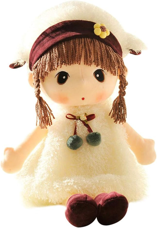Plush Baby Doll Girl with Clothes, 17.7 Sweetheart Rag Doll Cozy Cuddle Soft Baby Doll for Kids Babies