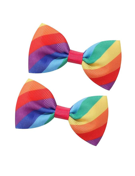 Baby Rainbow Snap Clips Bow Toddler Rainbow Clips Bowknot Infant JHP05 (2