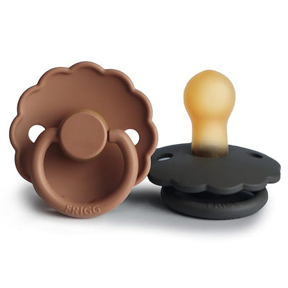 FRIGG Daisy Natural Rubber Baby Pacifier | Made in Denmark 0-6 Months) 2-Pack