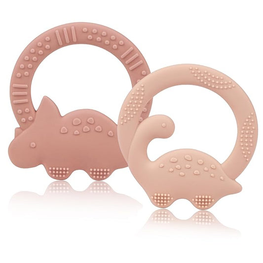 2 Packs Baby Teether Silicone Teething Toys for Babies 0-6 6 to 12 Months 3-6 Months A2