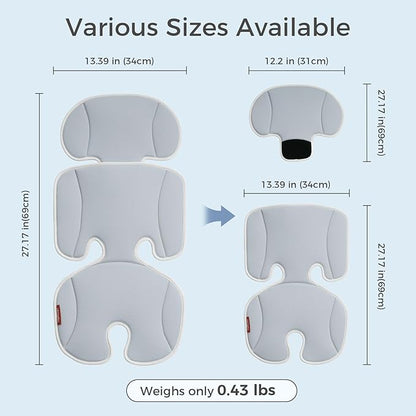 Momcozy Stroller Cooling Pad | Universal Soft Cooler Pad, Breathable & Adjustable Car Seat Liner | Detachable 2-Piece Cooling Cushion | Fits Strollers, Car Seat, High Chair, Bassinet, Swing